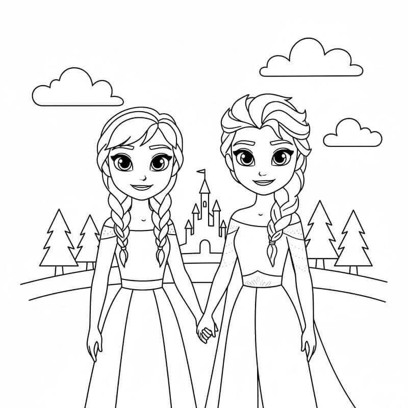 Erstaunliche Elsa und Anna ausmalbilder