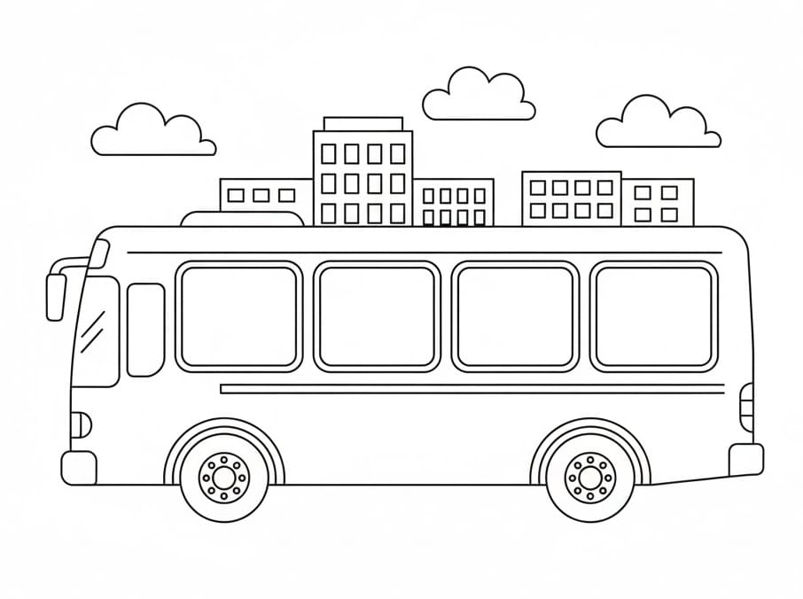 Erstaunlicher Bus ausmalbilder