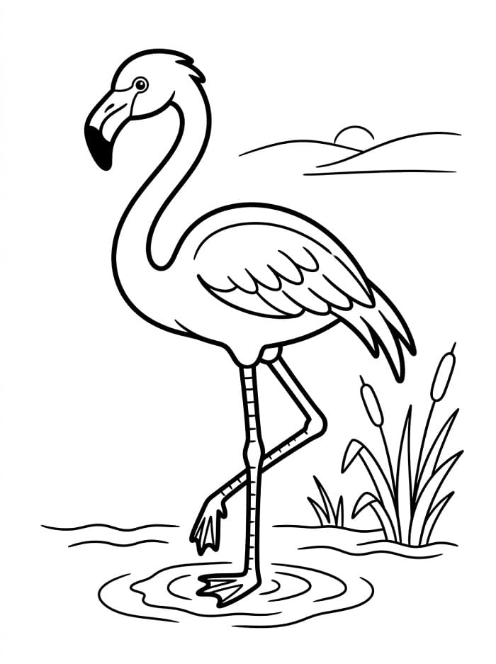 Erstaunlicher Flamingo ausmalbilder
