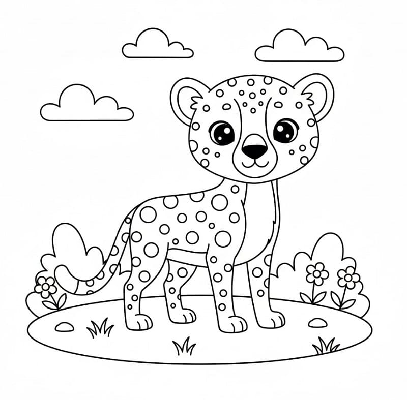 Erstaunlicher Gepard ausmalbilder