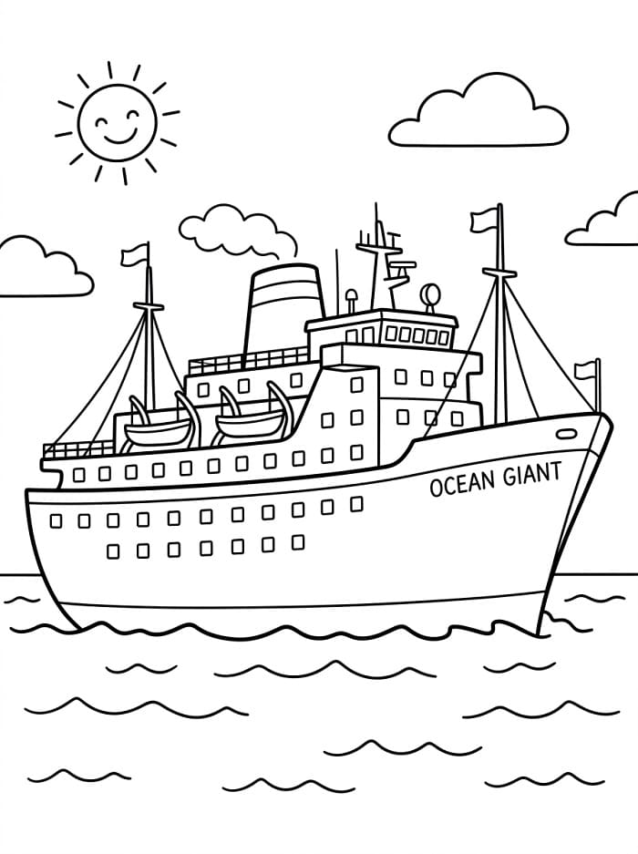 Erstaunliches Schiff ausmalbilder