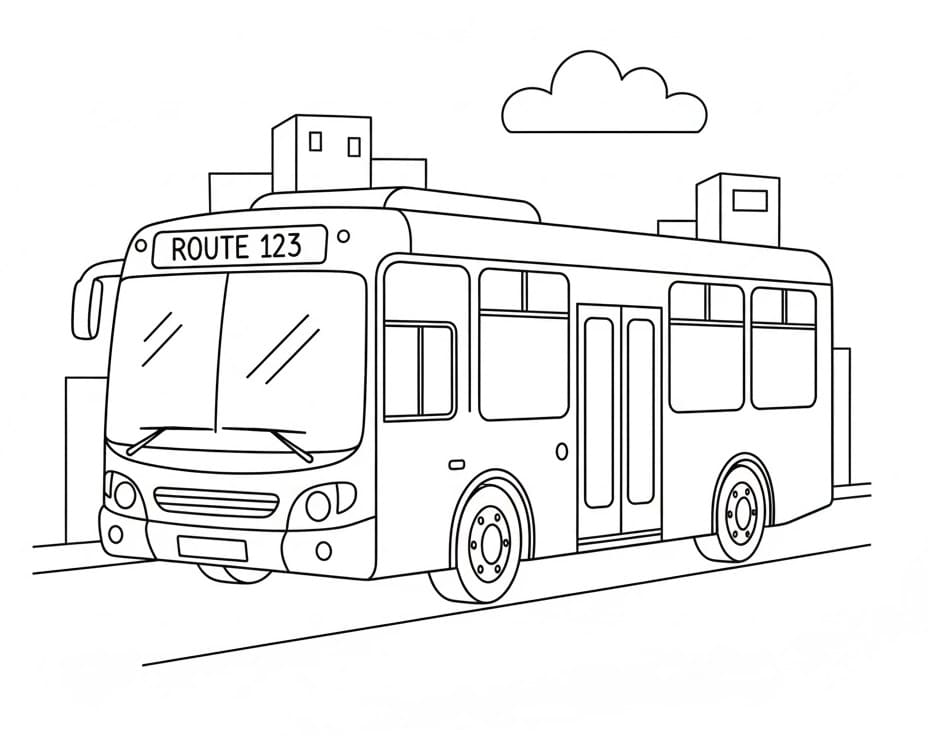 Fahrender Bus ausmalbilder