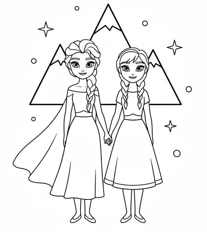 Fantastische Elsa und Anna ausmalbilder