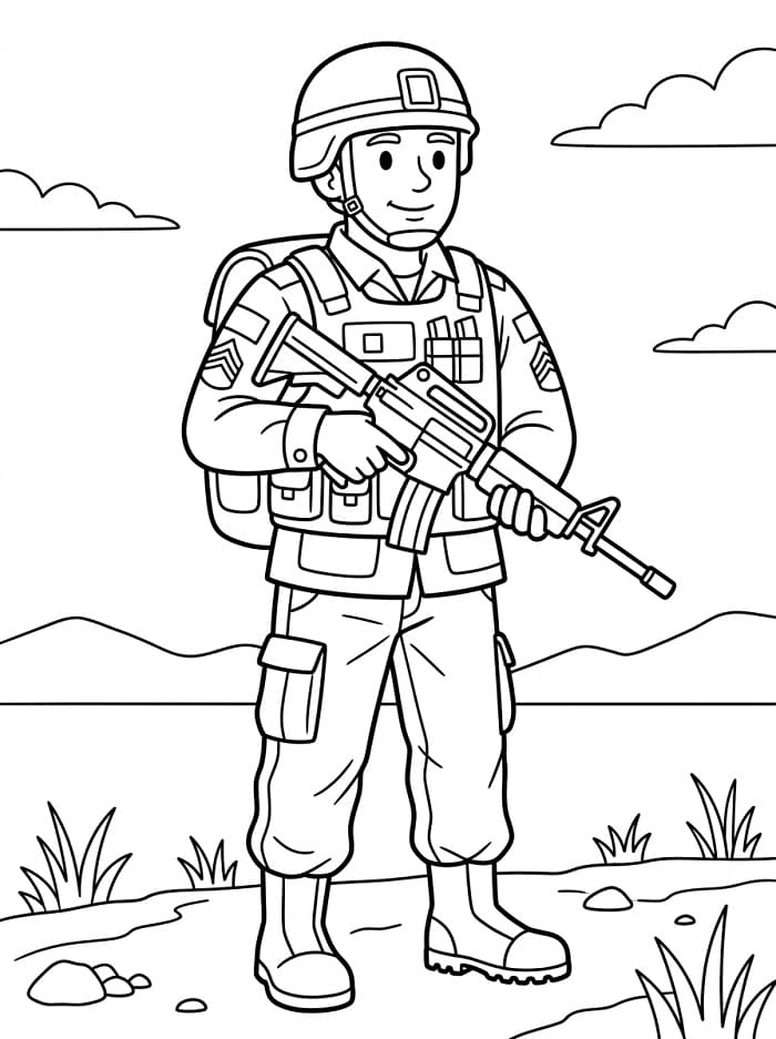 Fantastischer Soldat ausmalbilder