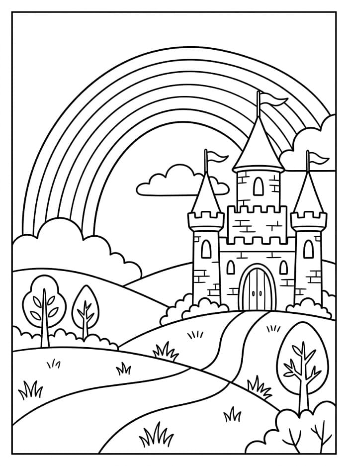 Fantasy-Schloss ausmalbilder