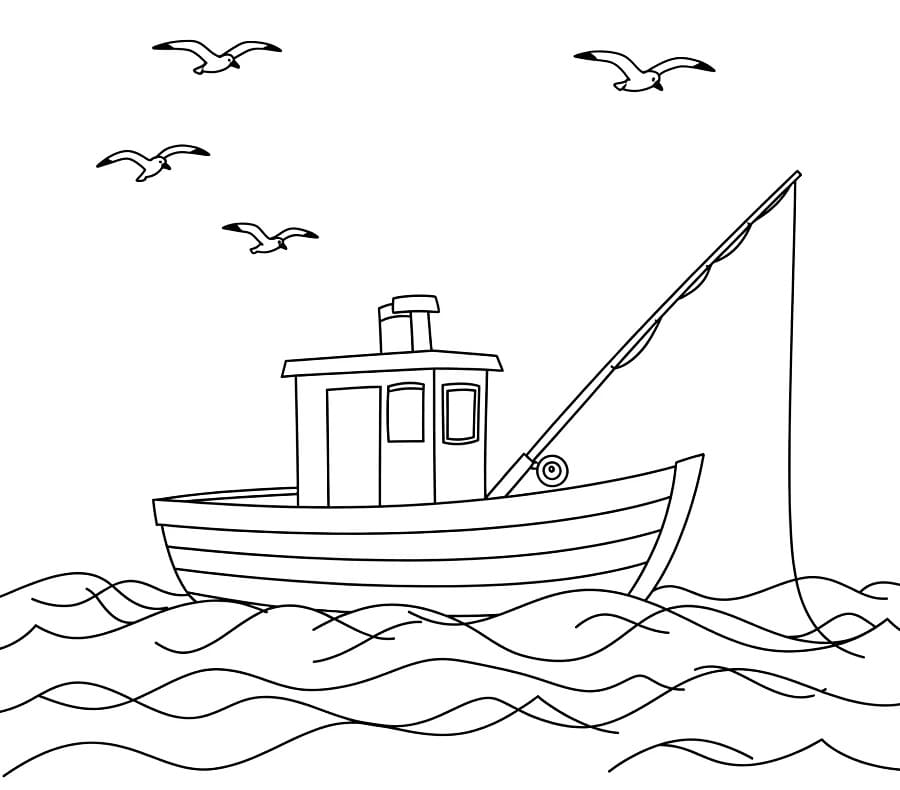 Fischerboot ausmalbilder
