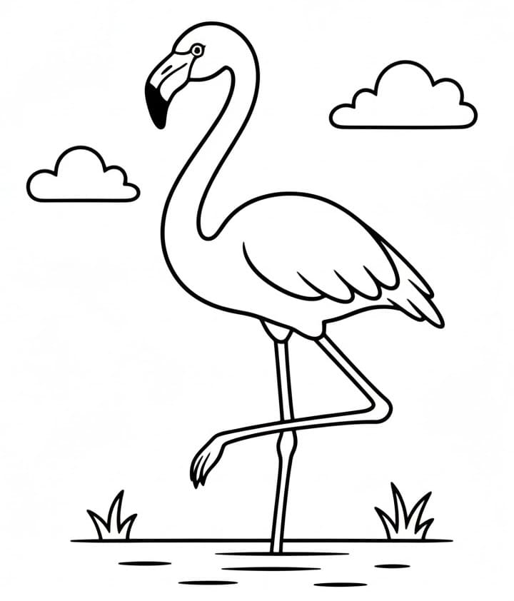Flamingo für 2-jährige Kinder ausmalbilder