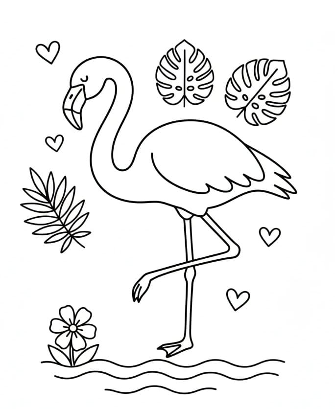 Flamingo gratis ausmalbilder