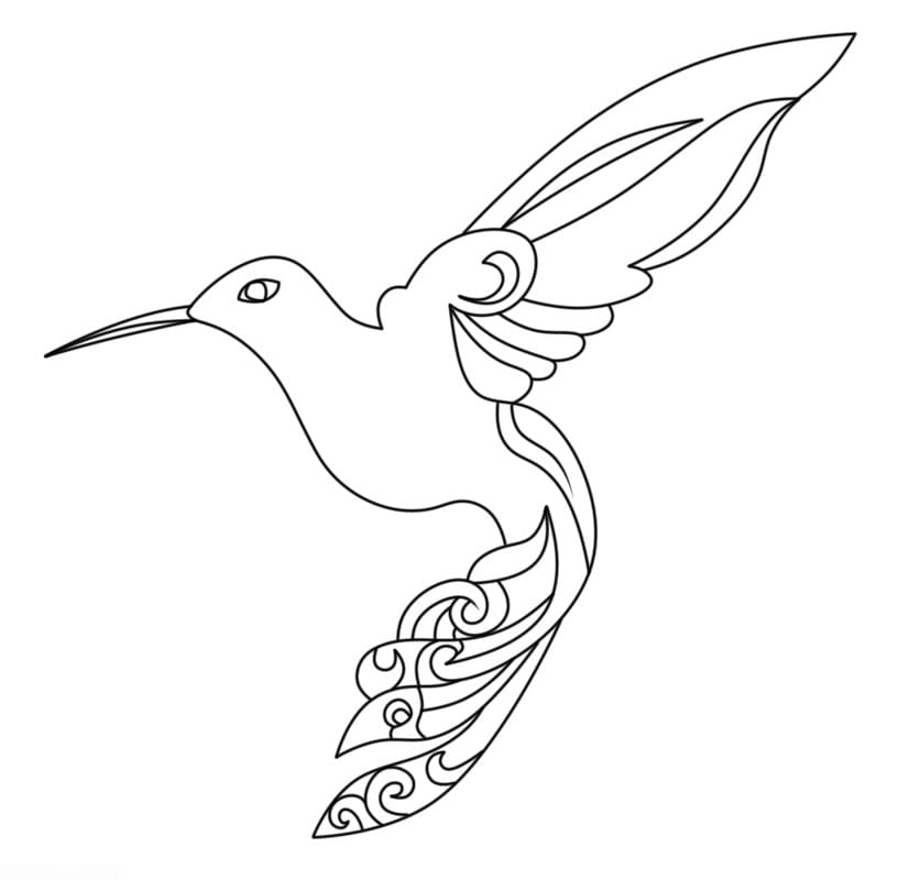 Fliegender Kolibri ausmalbilder