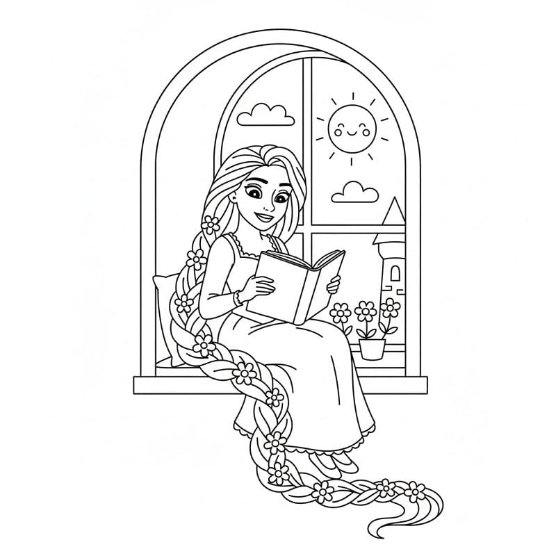 Freundliche Rapunzel ausmalbilder