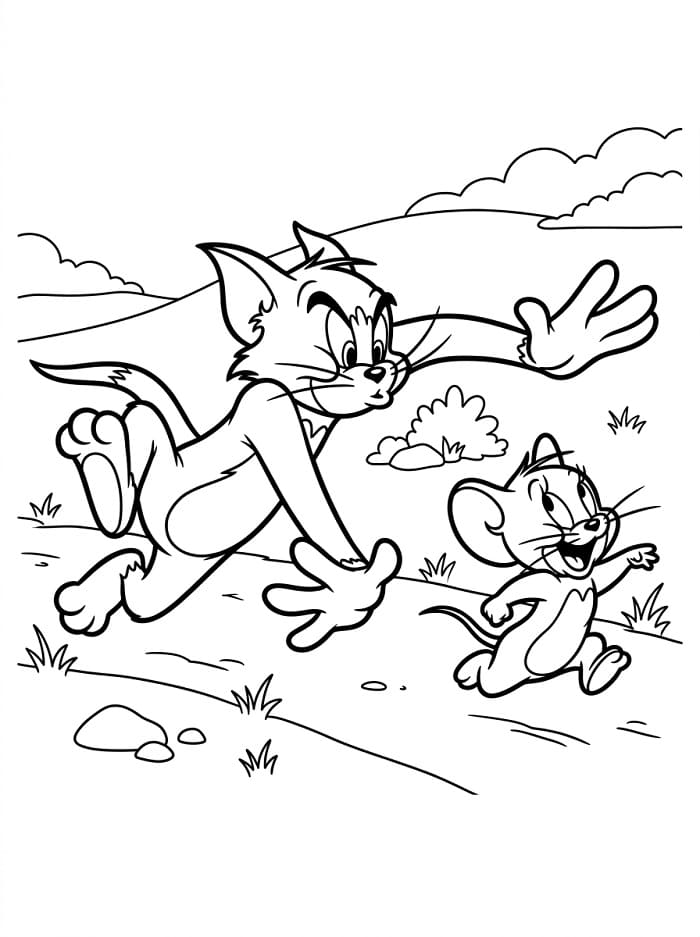 Freundliche Tom und Jerry ausmalbilder