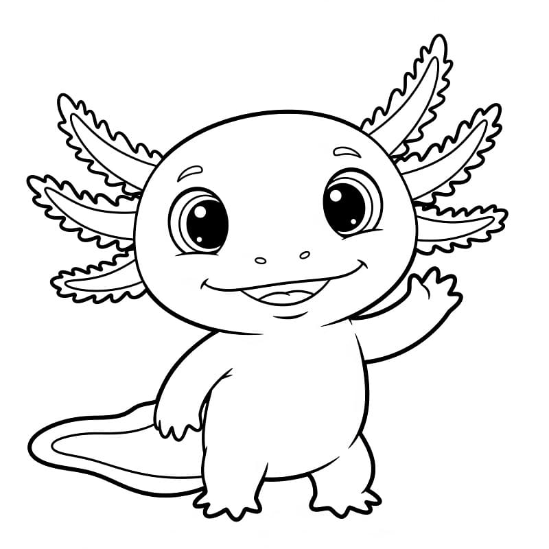 Freundlicher Axolotl ausmalbilder