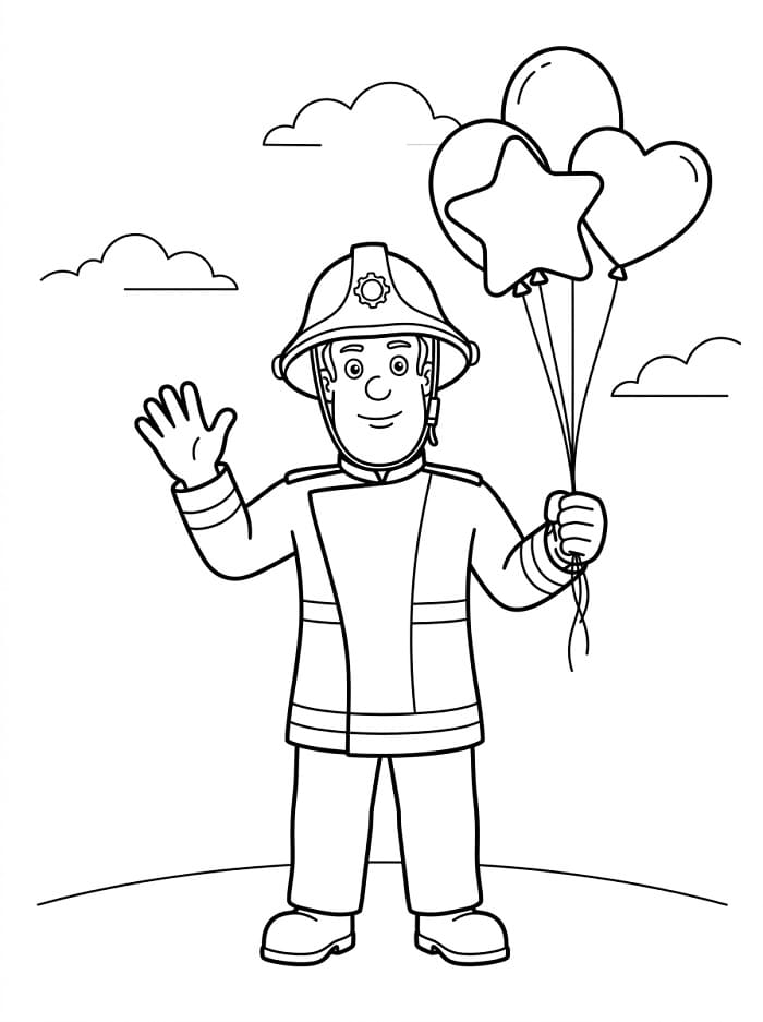 Freundlicher Feuerwehrmann Sam ausmalbilder