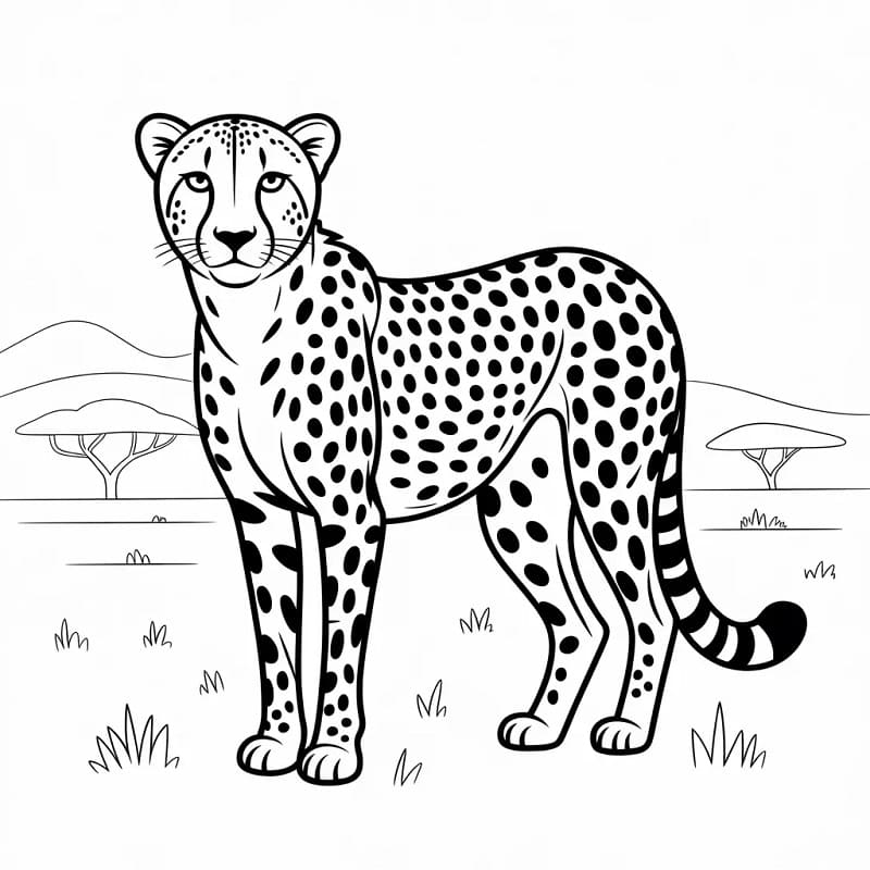 Freundlicher Gepard ausmalbilder