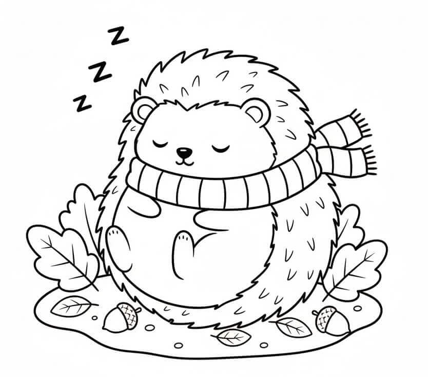 Freundlicher Igel ausmalbilder