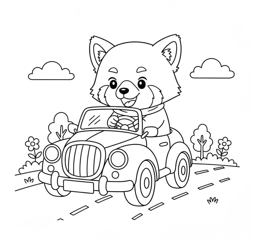 Freundlicher Roter Panda ausmalbilder