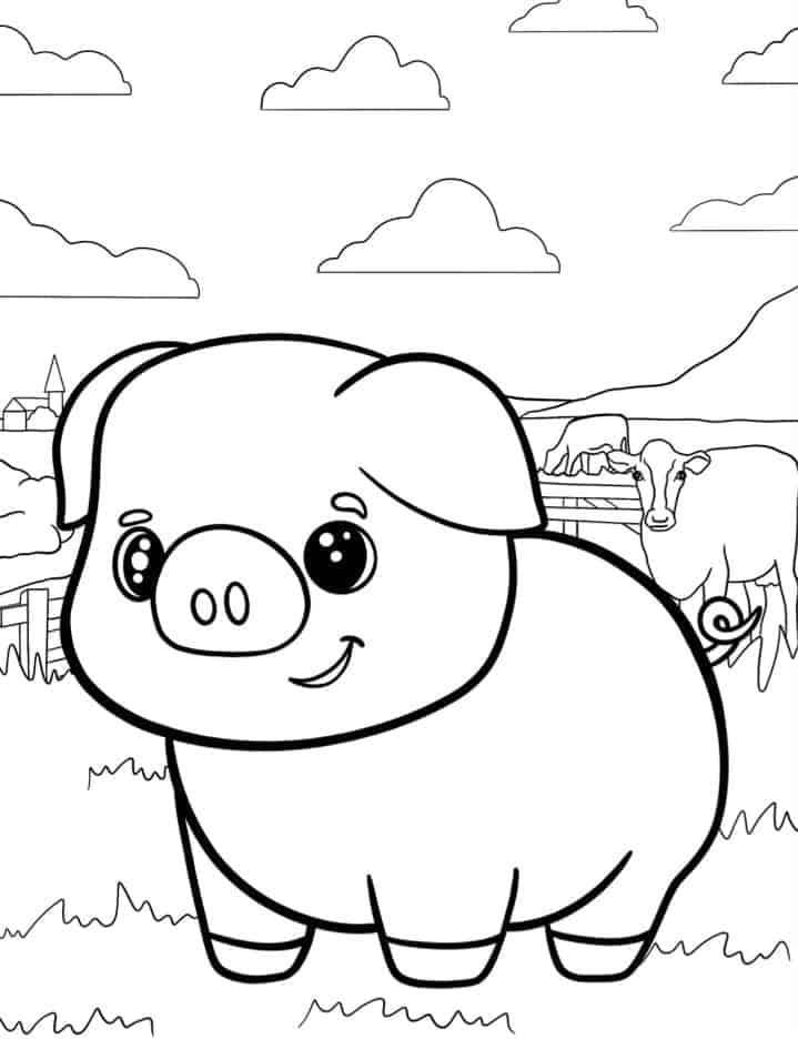 Freundliches Schwein ausmalbilder