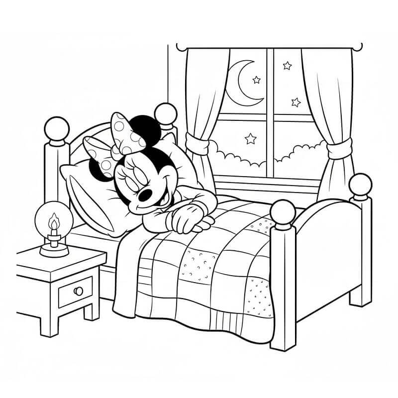 Fröhliche Minnie Maus ausmalbilder