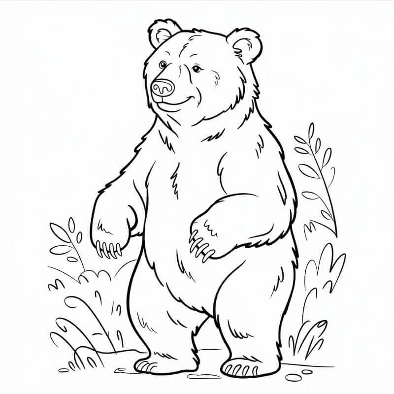 Fröhlicher Bär ausmalbilder
