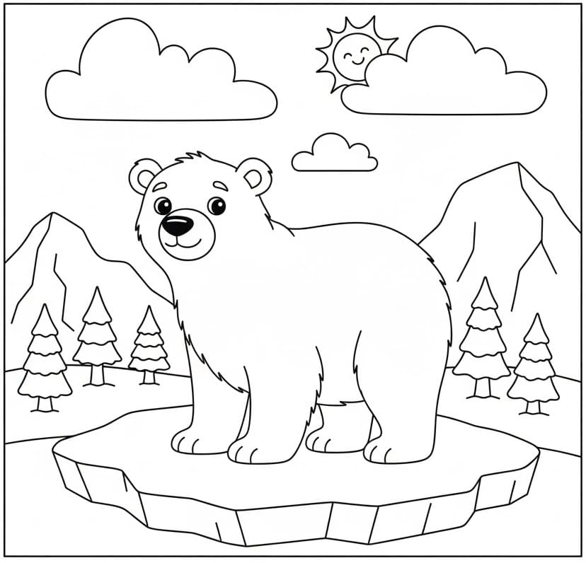 Fröhlicher Eisbär ausmalbilder