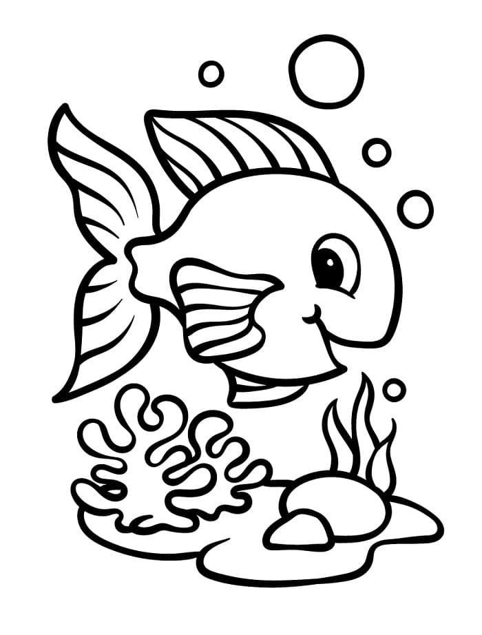 Fröhlicher Fisch ausmalbilder