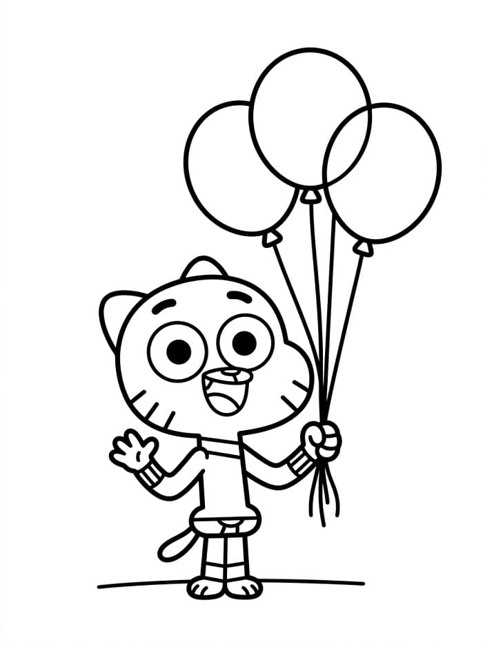 Fröhlicher Gumball ausmalbilder