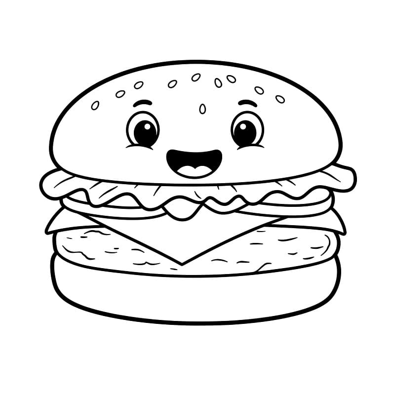 Fröhlicher Hamburger ausmalbilder