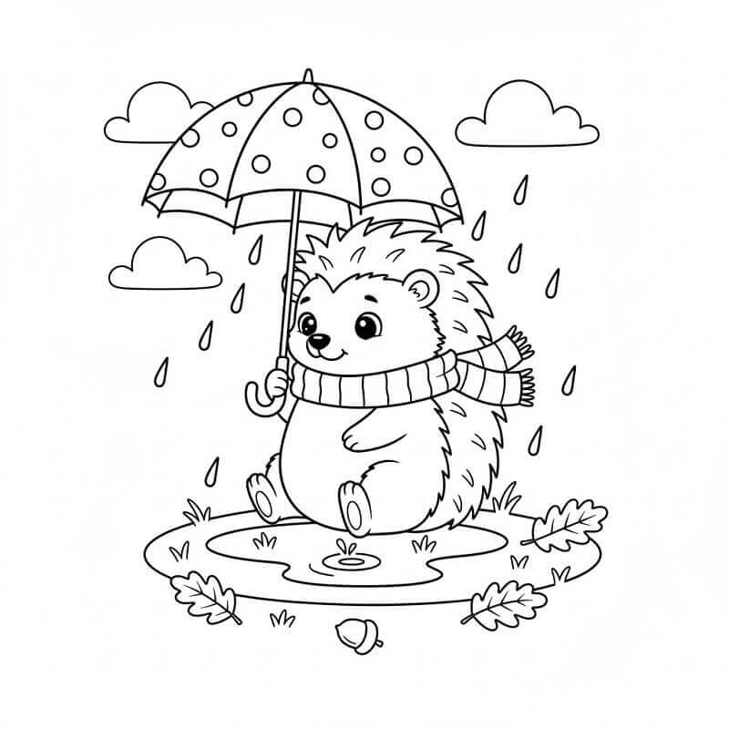 Fröhlicher Igel ausmalbilder