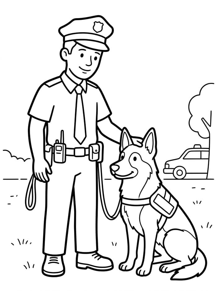 Fröhlicher Polizist ausmalbilder