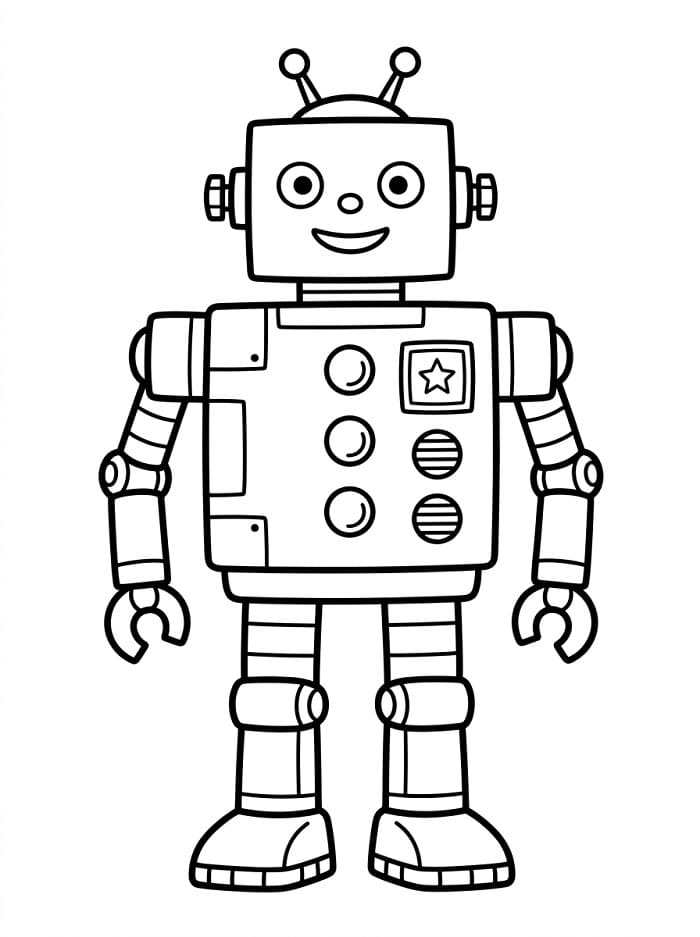 Fröhlicher Roboter ausmalbilder