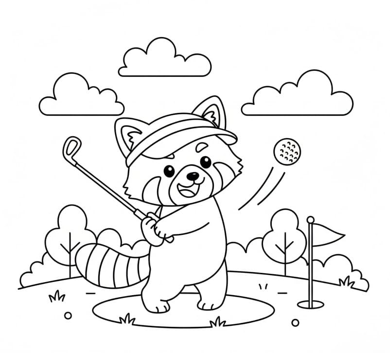 Fröhlicher Roter Panda ausmalbilder