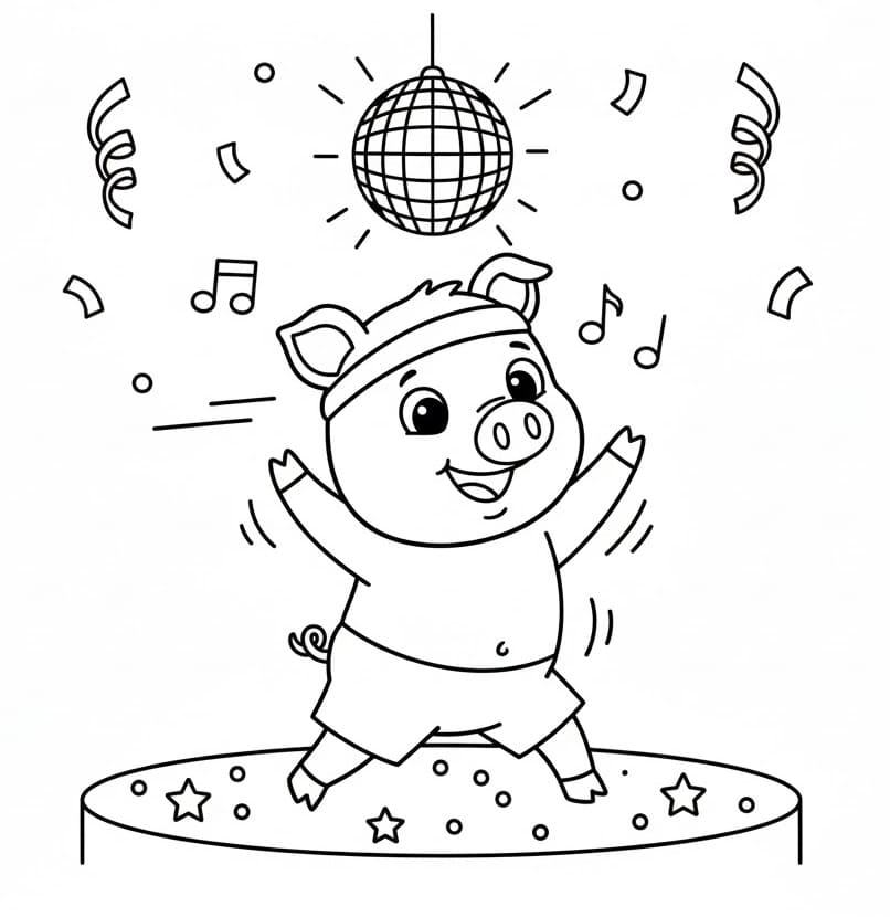 Fröhliches Schwein ausmalbilder
