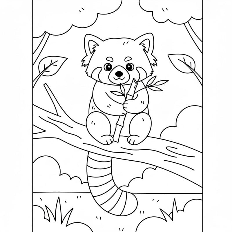 Gewöhnlicher Roter Panda ausmalbilder
