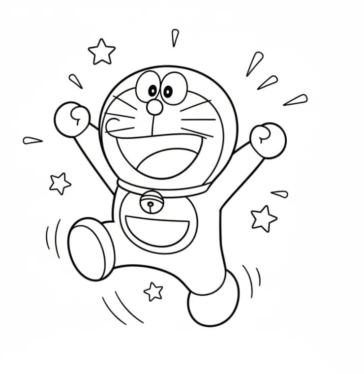 Glücklicher Doraemon ausmalbilder