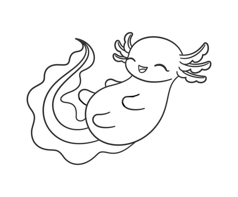 Gratis Axolotl für Kinder ausmalbilder