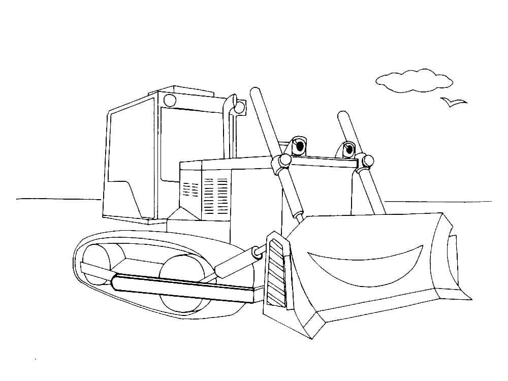 Gratis Bulldozer für Kinder ausmalbilder