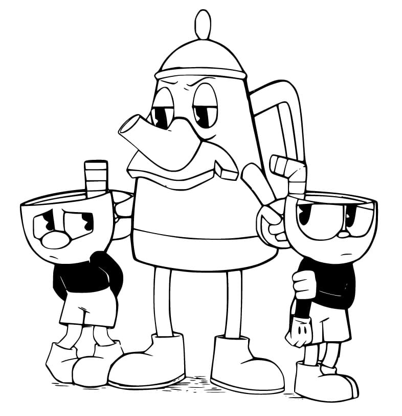 Gratis Cuphead für Kinder ausmalbilder