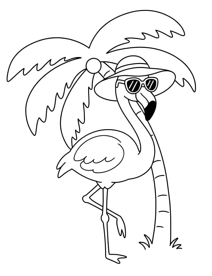 Gratis Flamingo für Kinder ausmalbilder