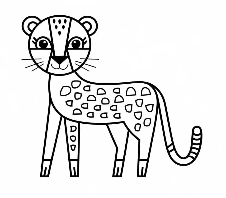 Gratis Gepard für Kinder ausmalbilder