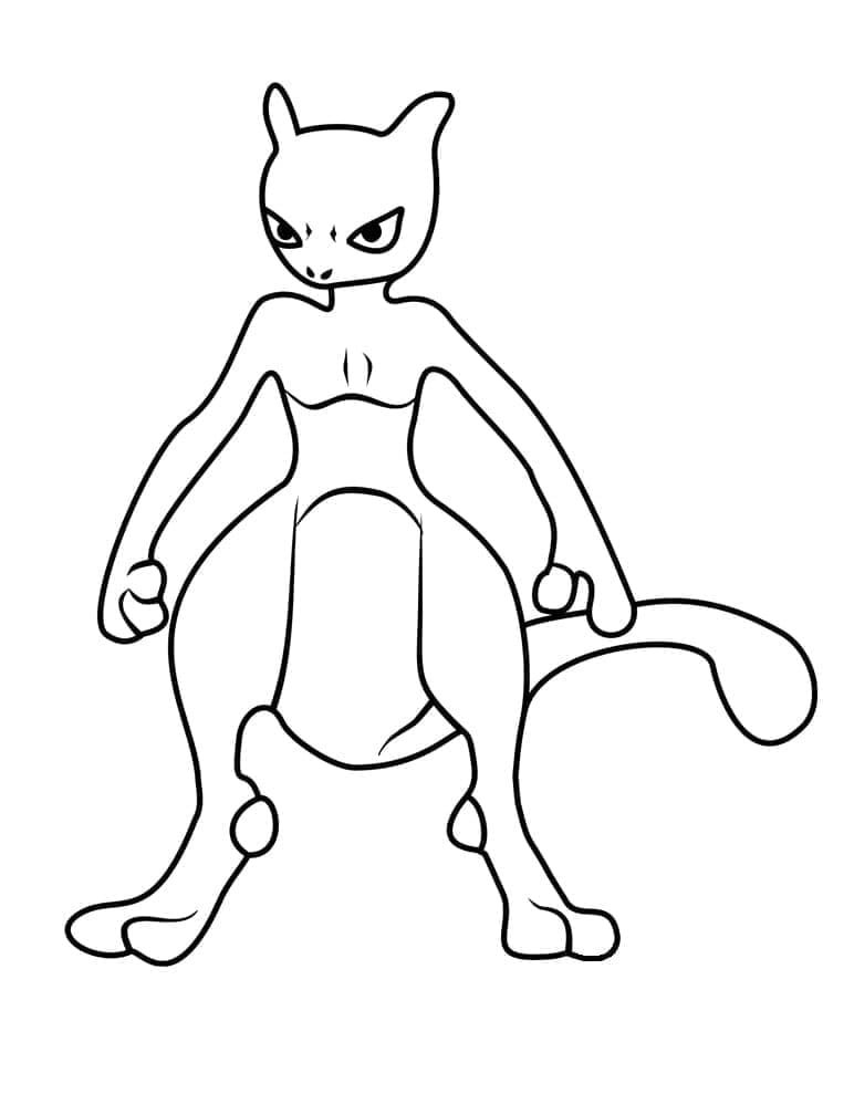 Gratis Mewtu für Kinder ausmalbilder