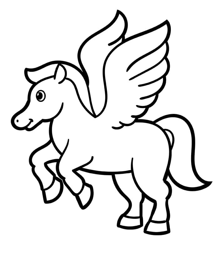 Gratis Pegasus für Kinder ausmalbilder