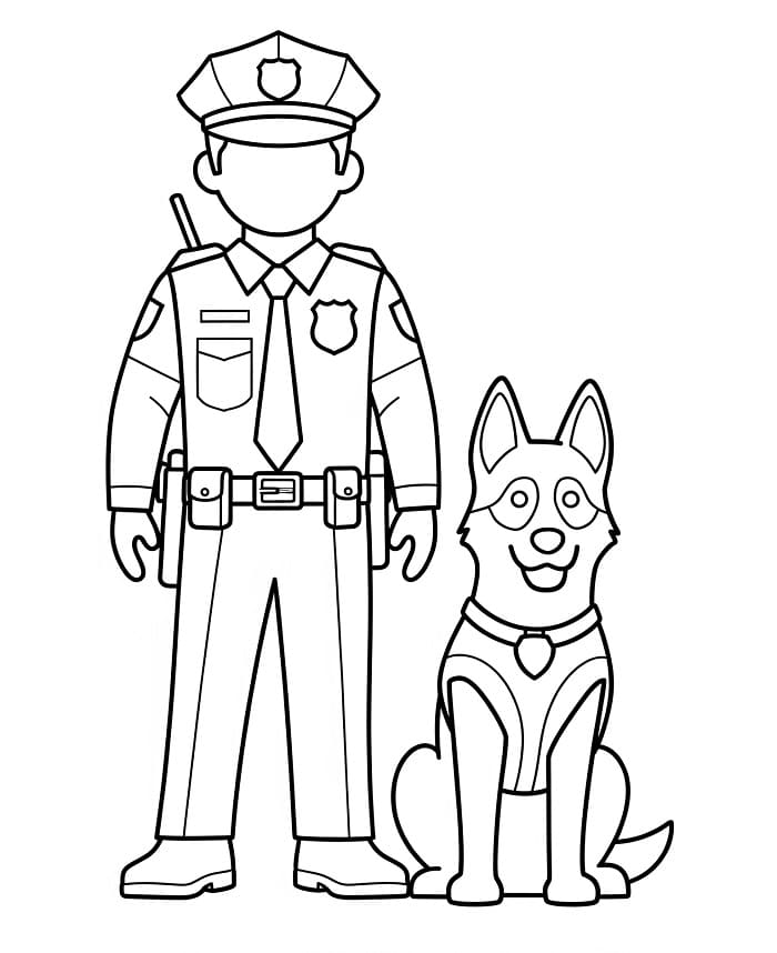 Gratis Polizist für Kinder ausmalbilder