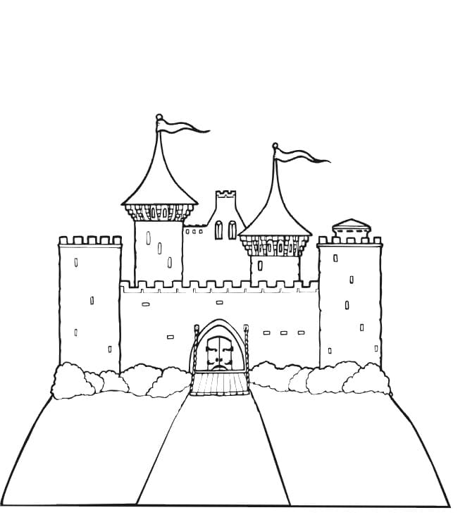 Gratis Schloss für Kinder ausmalbilder