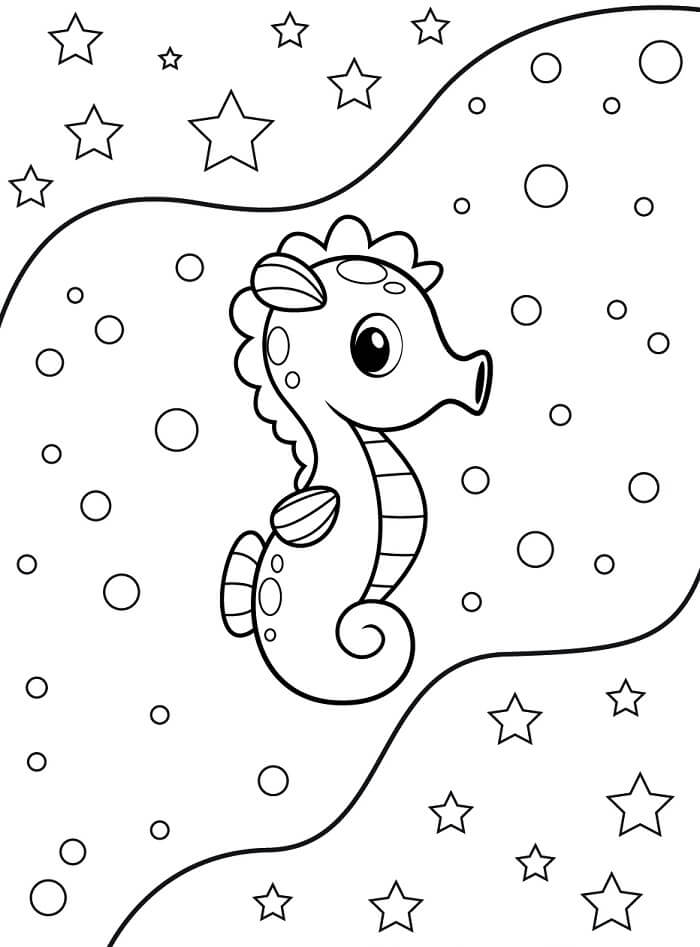 Gratis Seepferdchen für Kinder ausmalbilder