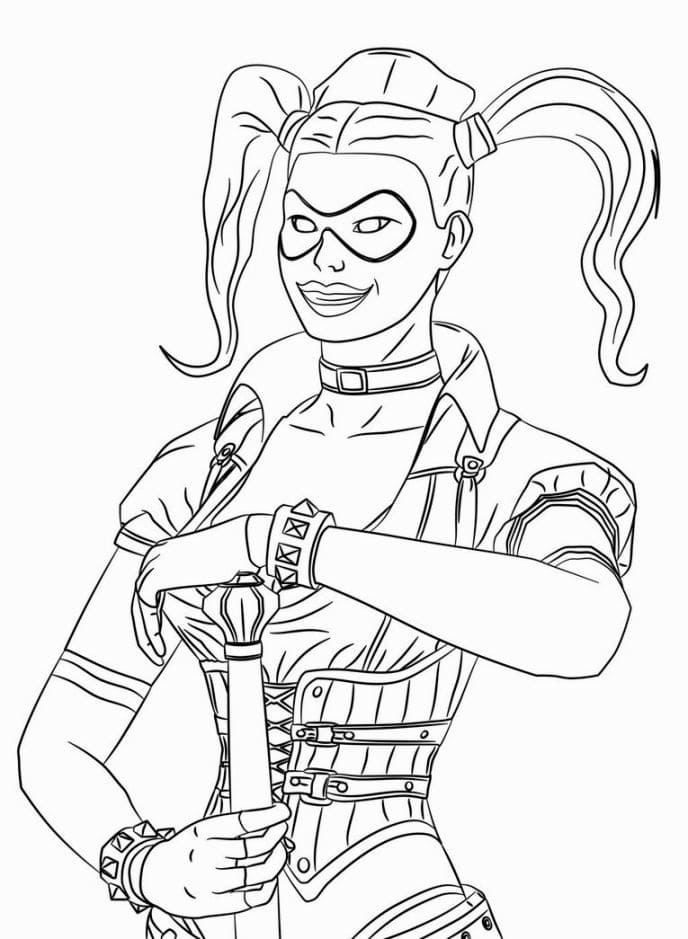 Gratis ausdruckbare Harley Quinn ausmalbilder
