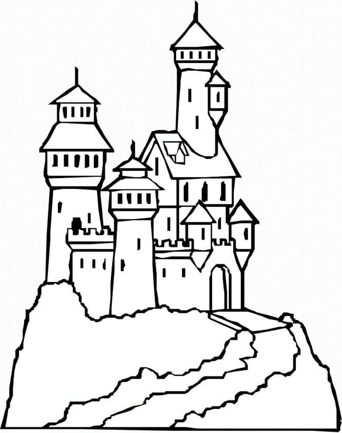 Gratis ausdruckbare Schloss ausmalbilder