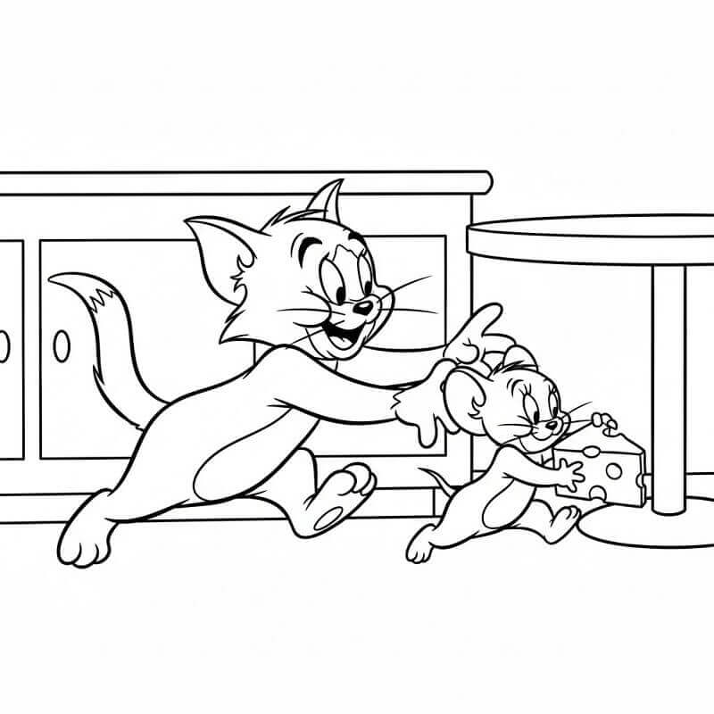Gratis ausdruckbare Tom und Jerry ausmalbilder
