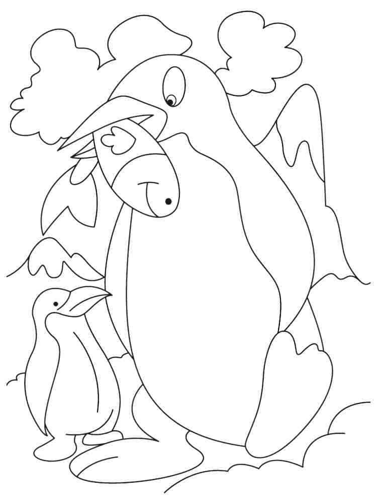 Gratis druckbare Pinguine ausmalbilder