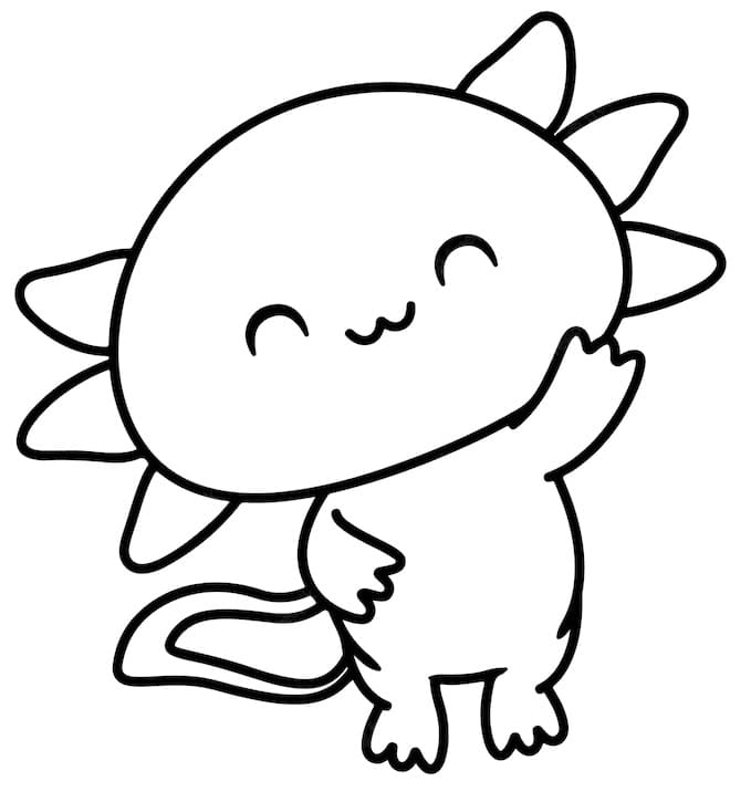 Gratis druckbarer Axolotl ausmalbilder