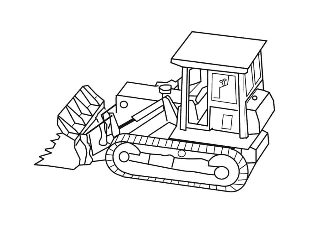 Gratis druckbarer Bulldozer ausmalbilder